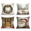 Christmas Decoration Cushions Pillowcase Polyester Cushion Cover Throw Pillow Sofa Decoration Pillowcover Home Car Sofa Decor