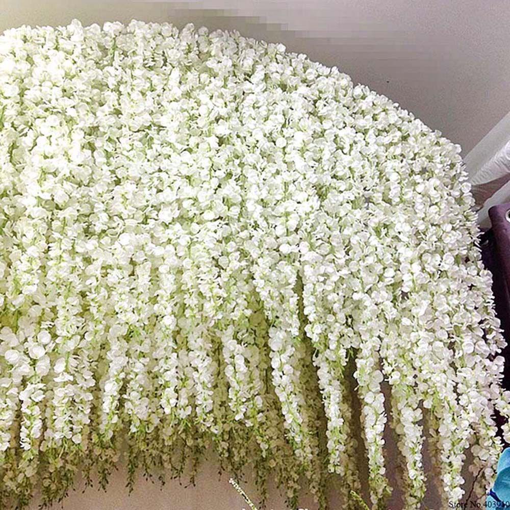 

120 см DIY длинные свадебные искусственные цветы цветы из ротанга цветочная гирлянда венок глициния лоза