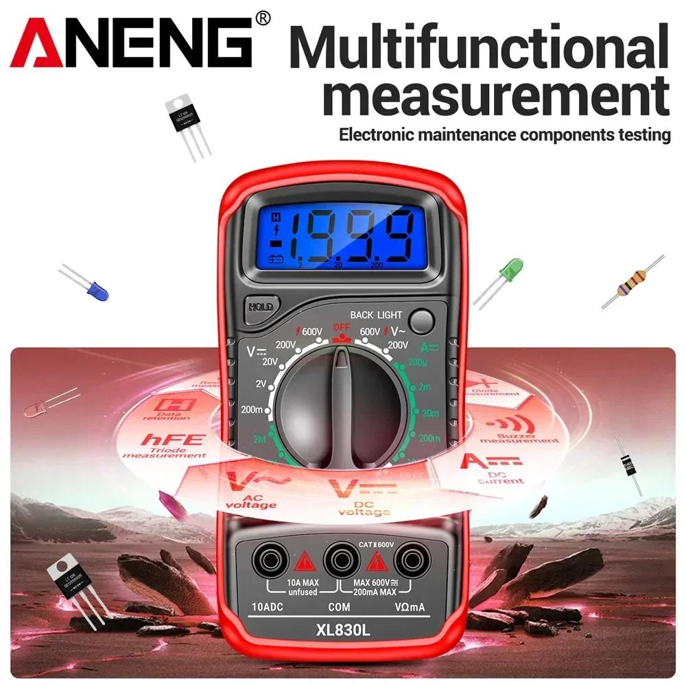 Multifunctional ANENG XL830L Digital Multimeter Smart Voltage AC/DC Resistance Ammeter HFE Triode Ohm NCV Diode Small Multimetro Tester Meter Tools