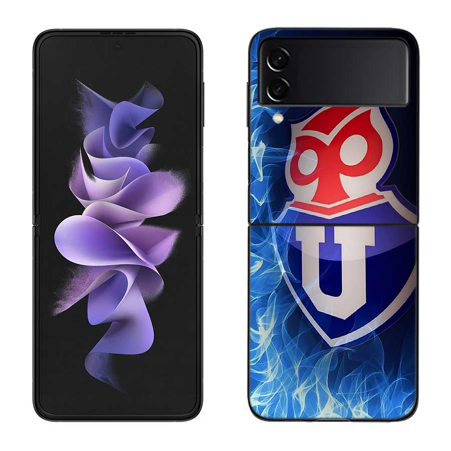 Fondo U. De Chile LOGO Phone Case For Samsung Z Flip 7 6 5G Galaxy Z Flip 5 4 3 Black Hard Cell Cover Luxury PC Shell Coque