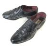 80s-90s? Vintage CESARE PACIOTTI Leather Semi-Brogue Straight Tip 7 / 25.5cm / Black Dress Shoes