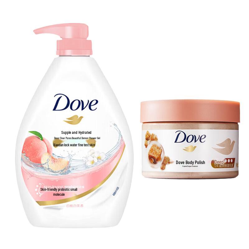 Dove Body Wash & Exfoliating Scrub Duo