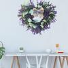 Artificial Lavender Wreath Handmade Green Leaf Wreath Heart Shaped Wreath For Wedding Birthday Party Decor Front Door Home Decor