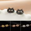 INS Retro Stainless Steel Fish Bone Cat Earrings - Halloween Cartoon Style