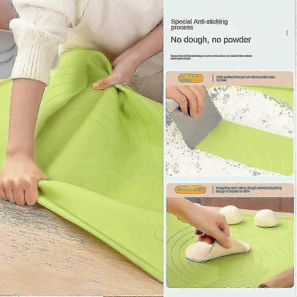 Silicone Mat Dough Bread Baking Mat Kitchen Large with Dough Cutter & Rolling Pin Pack of 3