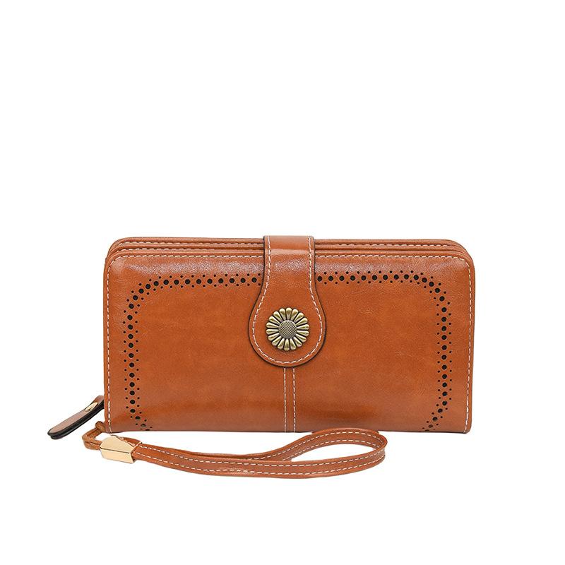 

Гаманець довгий на блискавці Жіночий гаманець Гаманець великої ємності Клатч світло-коричневого кольору