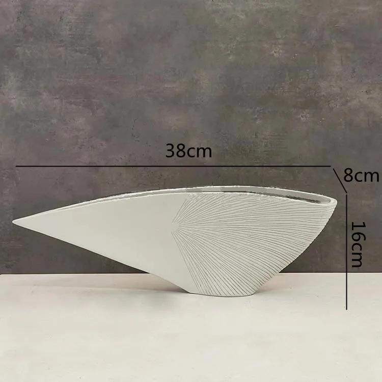 Creative Nordic style Resin vase modern abstract Fan-shaped vase Decoration crafts Home Decorations Dried flowers
