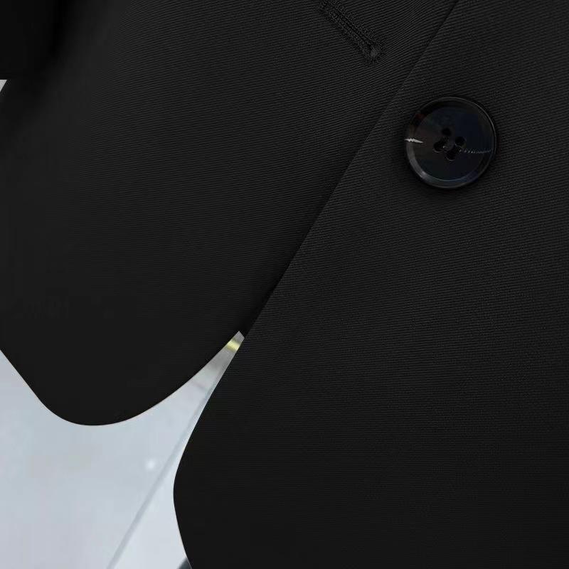 Mode Herbst Neue Blazerjacke Damen Lässig Taschen Langarmjacke Arbeitsanzug Mantel Büro Dame Einfarbig Schlank Schwarz Blazer