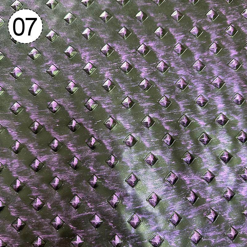 Retro Metallic Embossed Diamond Leather Fabric Hard Leather For Diy Clothes Armor Stage Costume Sliding Door Soft Bag Upholstery