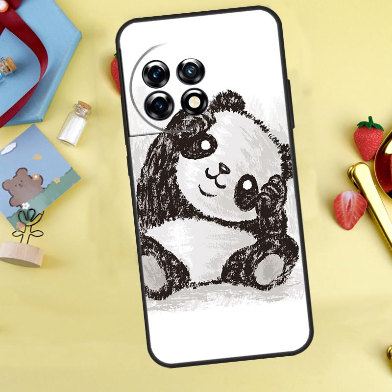 

Cartoon Panda Case For OnePlus 15 13 12 11 10 9 13T 13R 12R 10R 10T 8T Nord 5 CE 4 3 2 Lite N20 N30 Cover OnePlus 10Pro