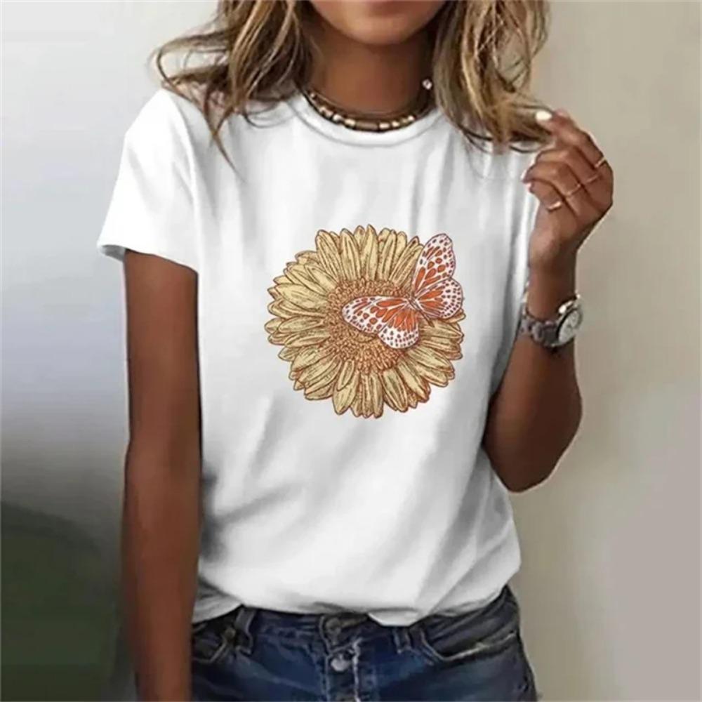 New Fashion Women's T-Shirt 3D Print Floral Graphic Blouse Summer Casual O-neck Streetwear Short Sleeve Oversized y2k Tops Tees