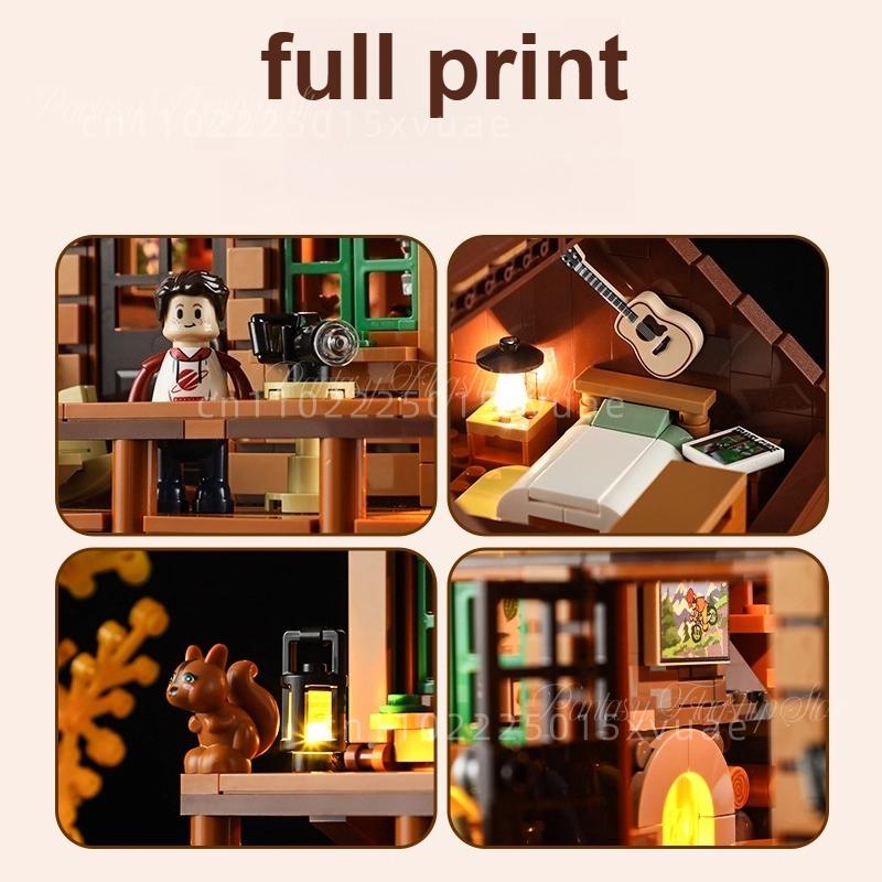 Mountain Hut Building Blocks Autumn Mountain Architecture Assembly Model Decoration Toys Collection Children's Birthday Gifts