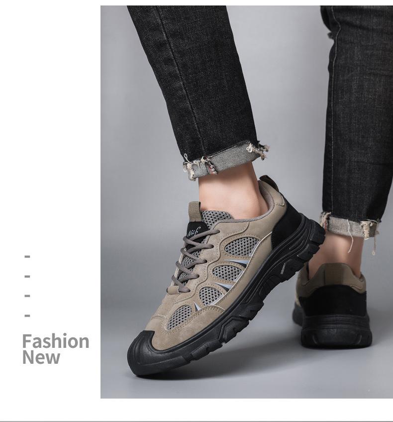 Men's New Casual Sports Shoes, Thick Soled Mesh Breathable Outdoor Workwear Shoes, Hiking and Mountaineering Shoes