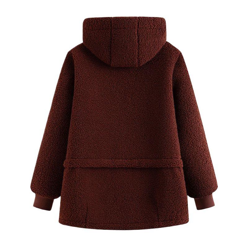 Mom's Winter Lambswool Cotton Jacket with Fleece for Middle-Aged and Elderly