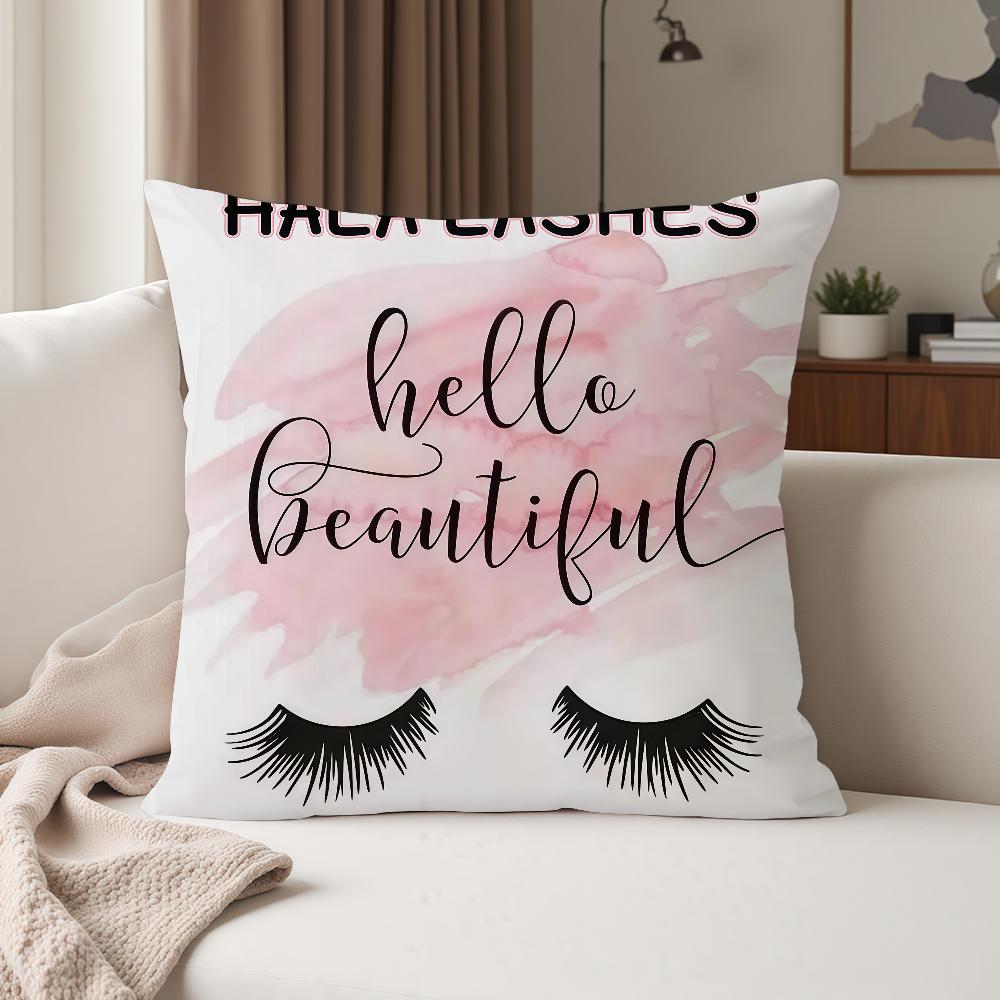 Ins Style Beauty Makeup Eyelash Pillow Case Suitable For Bedrooms Living Rooms Cars Home Decoration