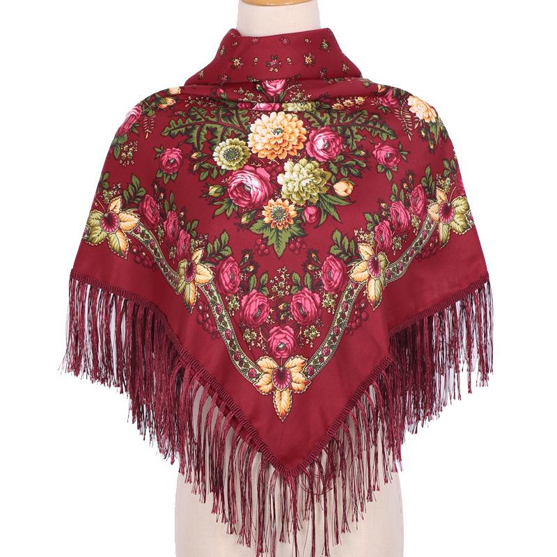 Foulard quadrato da donna 90x90 stile etnico - Fazzoletto da testa e scialle con stampa Xinjiang più venduto