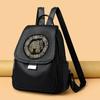 Fashion Personality Elephant Hot Stamping Women's Backpack Ethnic Style Versatile Anti-theft Handbag Trendy Rivet Outdoor Travel Shopping Shoulder Bag