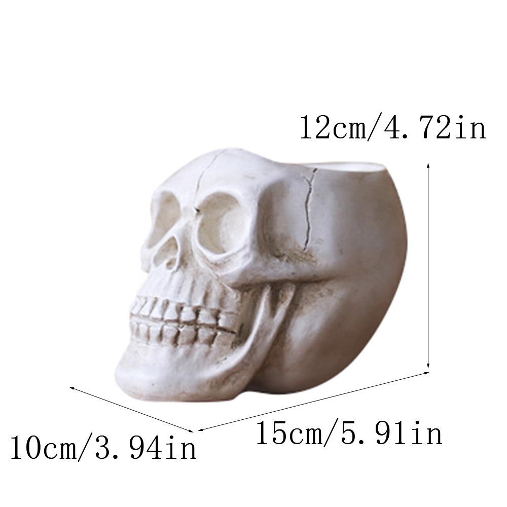 

2026 New Halloween Skull Flower Pot Ornament Ghost Festival Home Storage Resin Crafts Bonsai American Realistic Horror Ornament