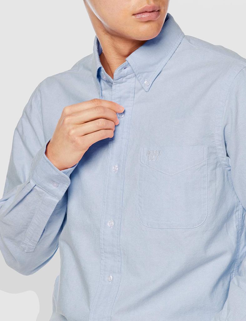 Avirex Daily Oxford Size Size 082 B.D.Shirts, Men's Medium, 6195129, L/BLUE