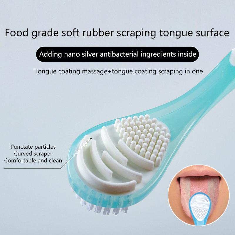 1Pcs Double Sided Tongue Coating Cleaner Antibacterial Tongue Scraper Adult Scraper Dual-Purpose For Removing Bad Breath