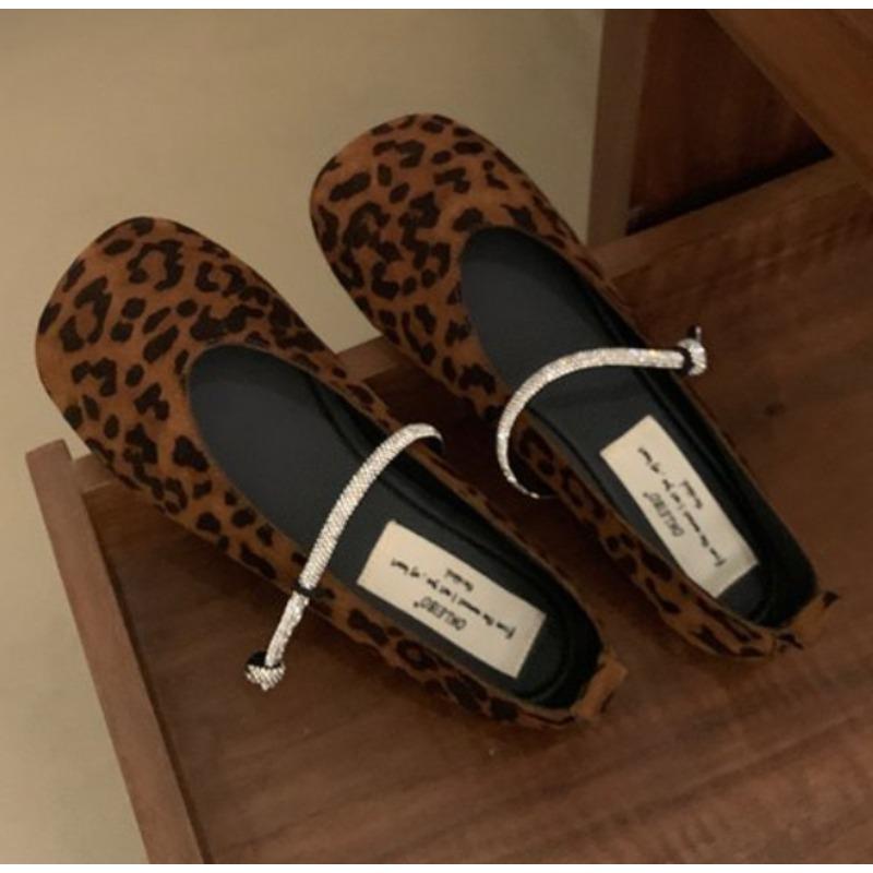 

Модная обувь нового стиля с леопардовым принтом, женские туфли Мэри Джейн, женская дизайнерская обувь, неглубокие, модный ремешок с пряжкой, женские туфли на плоской подошве 35 цветной печати леопарда