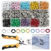 200set 11mm Metal Snap Button Fasteners With Tool Plier For Clothing Shoes Bags Craft Projects Garments And Accessories