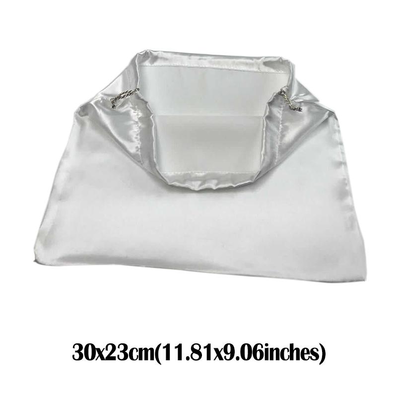 Schwarzer seidiger Satin Kordelzugbeutel Geschenkverpackung Make-up Aufbewahrungsbeutel Wiederverwendbar Staubdicht Reise Schuhe Kleidung Verpackungsbeutel