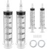 2Pack 250ML Extra Large Syringe and 2Pack 20ML Plastic Syringes with Tip Adapter&Soft Tube, Sterile Individually Wrap Measurement and Dispensing