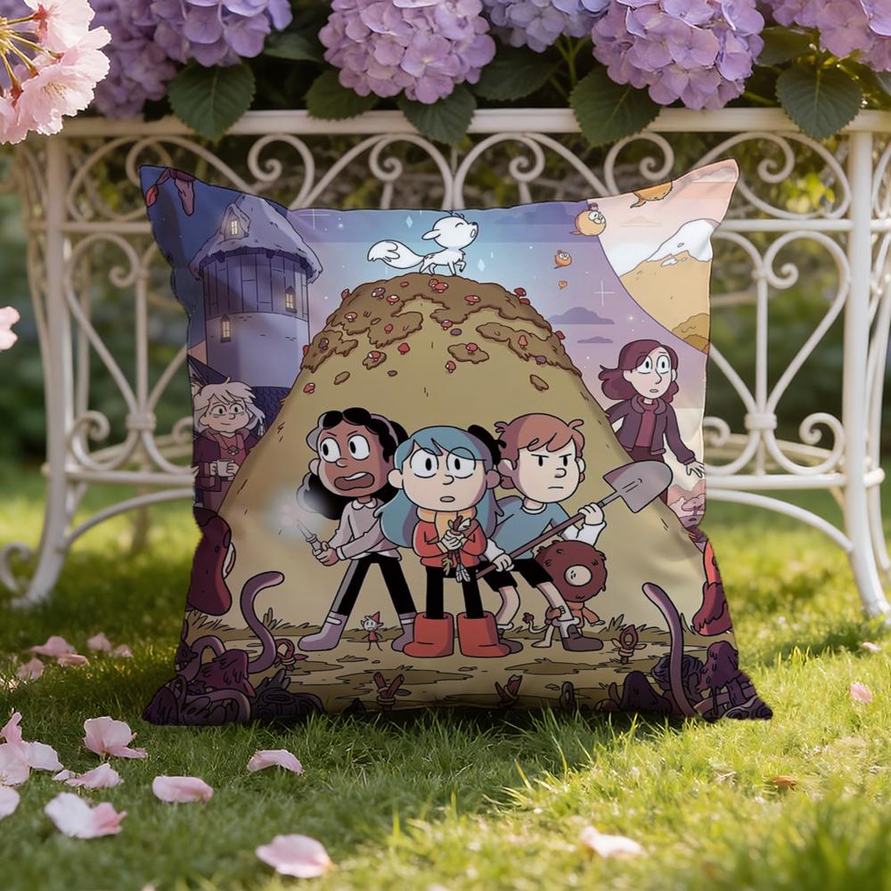 Cartoon H-Hilda Cushion Cover Home & Car Dual-Scene Pillow Cover: Reversible for Premium Comfort