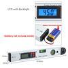 0~225° LCD Digital Protractor Spirit Level Angle Finder Gauge Meter Backlight with Portable Bag Hand Measuring Tool 255/400mm