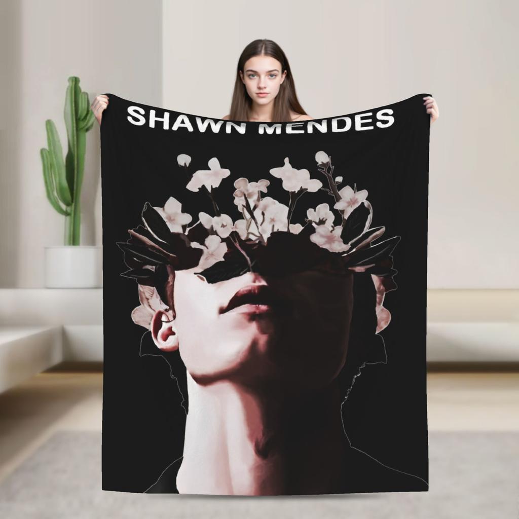 Warm Blanket Adult Decorative Rapper Shawn Mendes Throw Blanket Flannel Bedspread For Couch Chair Street Trend Sofa Bed Cover