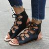 Summer Flat Platform Fashion and Comfortable Cross Lace One-word Buckle Strap Open Toe Trendy Women's Sandals