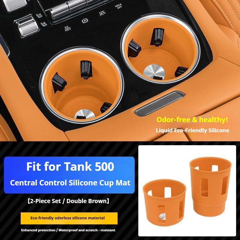 For 26 Tank 500 Hi4‑T PHEV Tank 500 Hi‑Charge Car Water Cup Holder Fixed Beverage Holder Flexible Silicone Anti Slip Protective