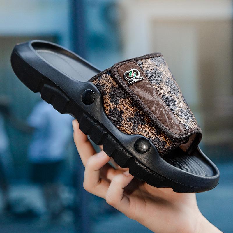 Men's shoes new fashion printing beach high quality lightweight slippers comfortable casual lazy one pedal men's shoes