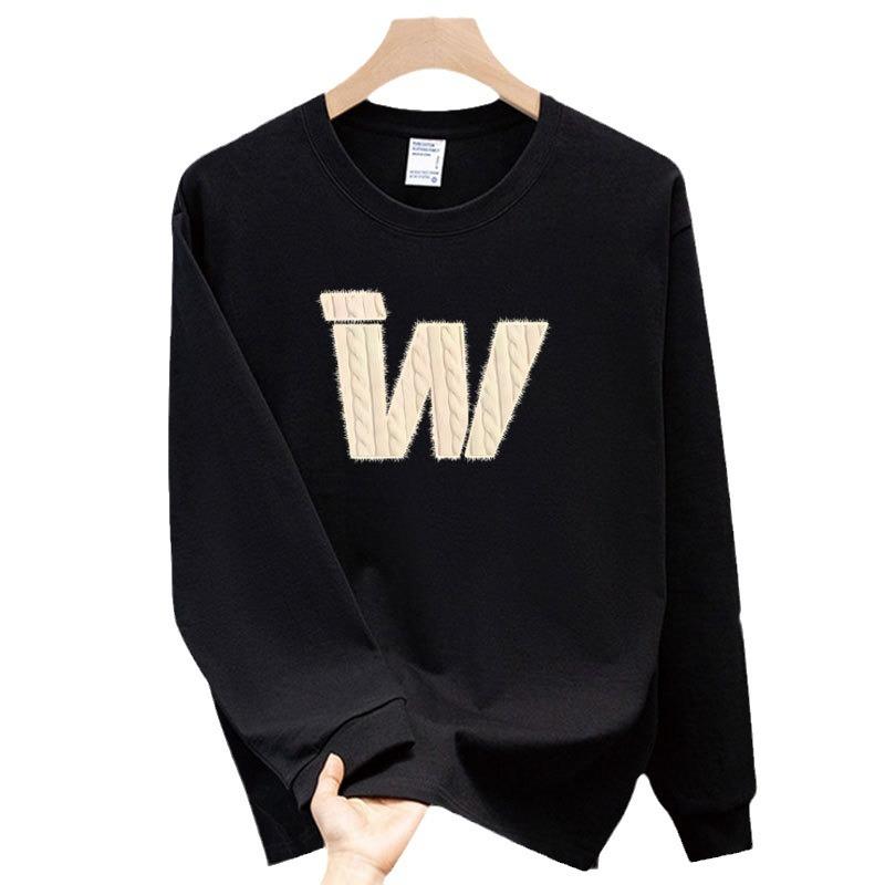 Trendy Brand Pure Cotton T-Shirt Men'S Bottoming Shirt Long-Sleeved Fashion Trend Top Autumn And Winter Men'S And Women'S Crew Neck Sweater