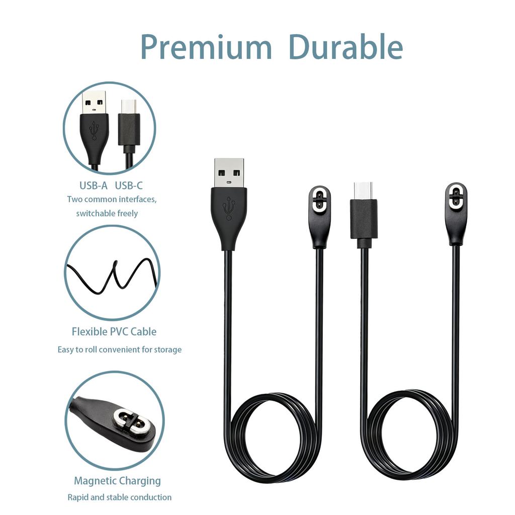 Pack Charging Cables Compatible with Shokz Bone Conduction Headphones, Chargers for Aftershokz Aeropex AS800, Shokz OpenRun Pro, Mini, and OpenComm
