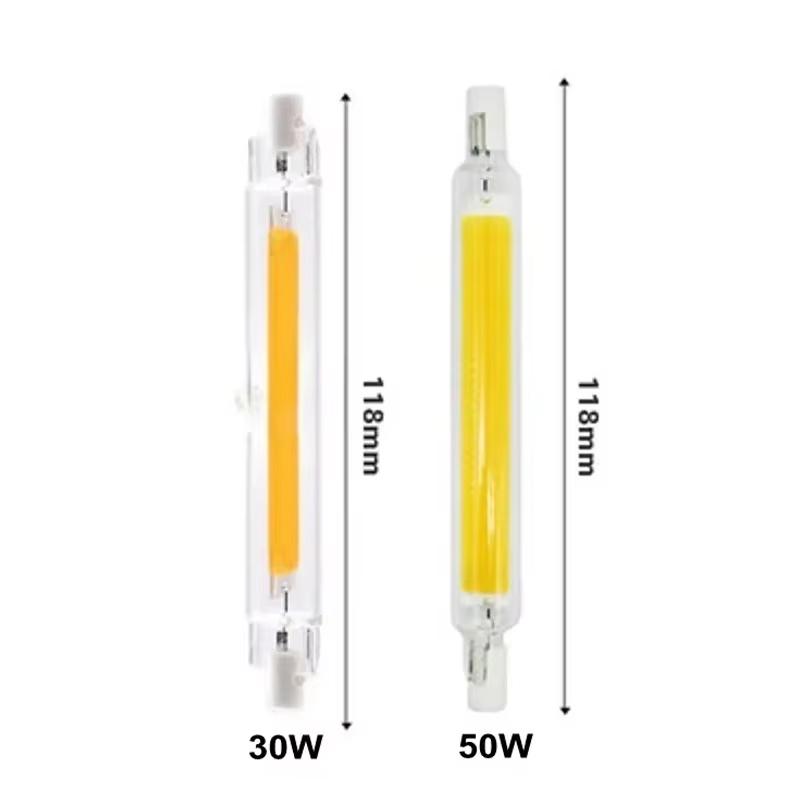 

Dimmable LED R7S COB Bulbs 118mm 30W 50W 189mm 60W R7S Corn Bulb Replace Halogen Lamp AC 220V-110V Warm/Cold White/Neutral Light Yes&1 pcs