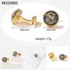 Men's Exclusive 2022 Round Gold Cufflinks - Colorful Shirt Sleeve Studs (XK22S017)