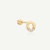 14k Modern Round Single Prism Piercing (single)