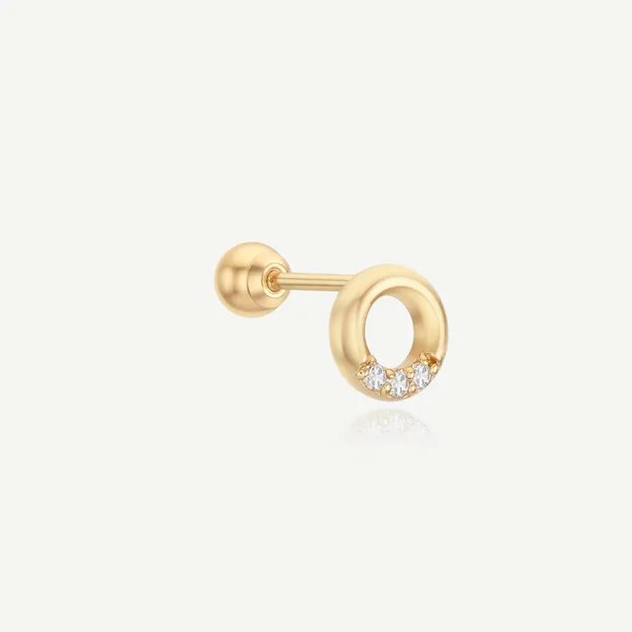 14k Modern Round Single Prism Piercing (single)