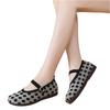 Women Fashion Flyknit Polka Dot Buckle Flat Shoes Lightweight Breathable Slip On Casual Footwear for Daily Wear