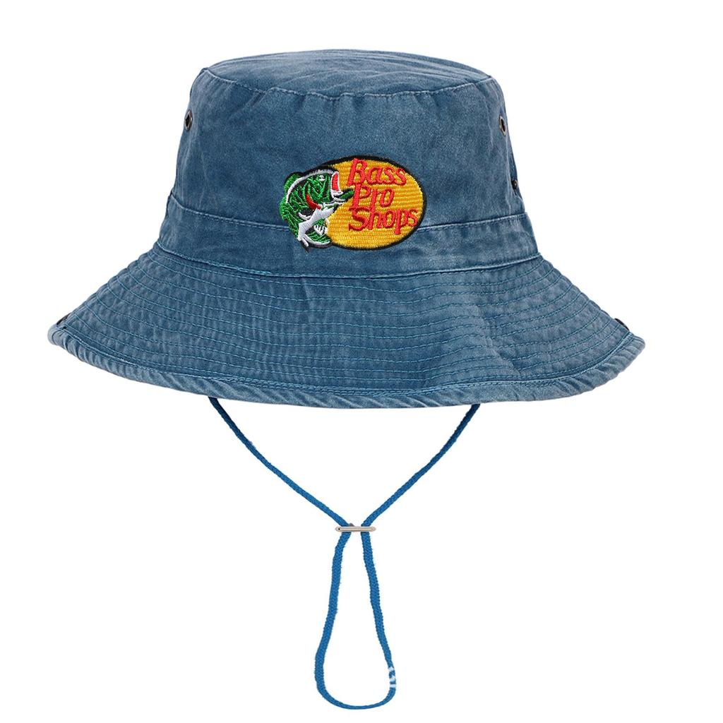 Sombrero de pesca de mezclilla con ala ancha bordada de Bass Pro Shops