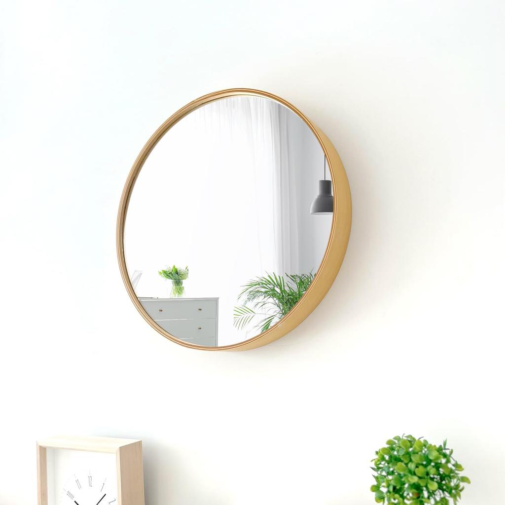 KATOMOKU Plywood Diameter mirror, Natural, km-91NA, Wall-mounted mirror, 36.2cm