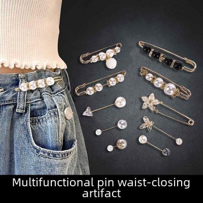 Adjustable Pearl Waist Brooch Clip - Anti-Exposure Skirt & Pants Fastener
