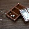 3/5 Slot Wooden Ring Box Magnetic Cover Jewelry Ring Holder Black Walnut Cufflinks Box  Couples