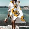 JPNTKY Fashion Long Sleeve V-Neck  Casual Dresses