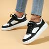 Classic Board Shoes Women Fashion PU Leather Sneakers Men Trendy Flats Casual Versatile Platform Shoes Lace-up Casual Trainers