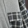 Women's Plus Size Hooded Sweatshirt Korean Style Loose Plaid Patchwork Tops Oversized Casual Autumn Hoodies