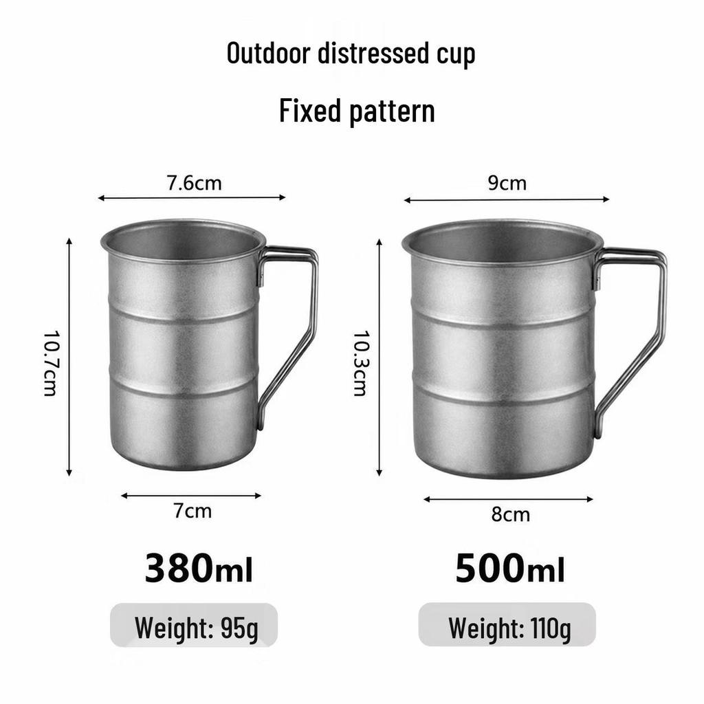 Tasse de camping portable en acier inoxydable 304 pour boissons
