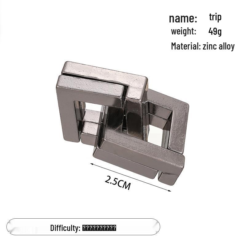 Zinc Alloy Kongming Puzzle Lock: Disentanglement Ring Educational Toy